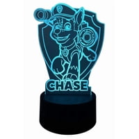 Lelumania - Lampara Ilusion 3D Chase De 7 Colores, Base Touch