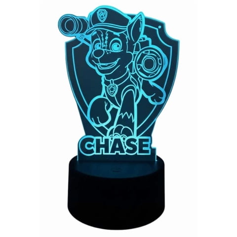 Lelumania - Lampara Ilusion 3D Chase De 7 Colores, Base Touch