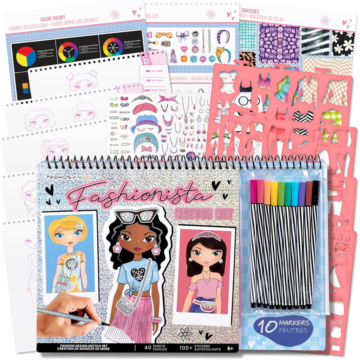 Set Fashion Angels Fashionista Cuaderno Bocetos 40 Hojas