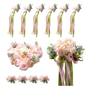 Bothyi - Flor Artificial Del Coche De La Boda Peonía Rosa Falsa Para El Ornamento Del Banquete De Boda Champán