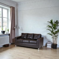 Muebles Altiro - Sofá Asiria 3 Cuerpos - Cuero Sintetico Pu Café