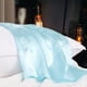 thumbnail image 3 of PiccoCasa Funda de Almohada de Seda de 19 Momme para Almohada Tamaño King, Azul Claro, 20"x36", 3 of 7