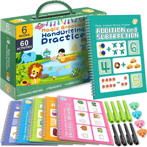 Libro de Práctica de Escritura Loshuer Magic Groove para Niños de 3 a 8 Años