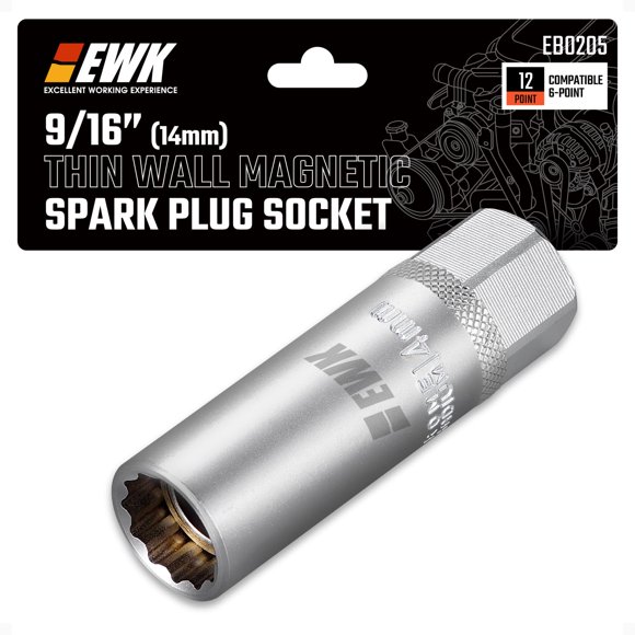 Caja de bujías EWK 14 mm 12‑puntas magnética 3/8"
