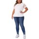 thumbnail image 2 of Agnes Orinda Camiseta de Mujer Talla Grande Manga Corta de Malla Cuello Redondo Blusa Casual Sólida 2025 4X Blanca, 2 of 6