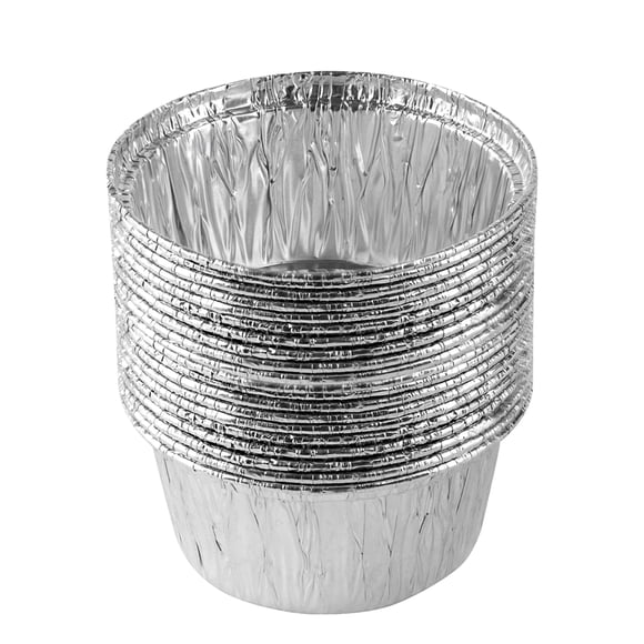 Bandejas redondas de aluminio PLASTICPRO de 9 cm, paquete de 20