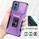 thumbnail image 5 of Funda Armada para Motorola Moto G22 con Tapa Deslizante y Soporte Magnético Giratorio Morado, 5 of 5