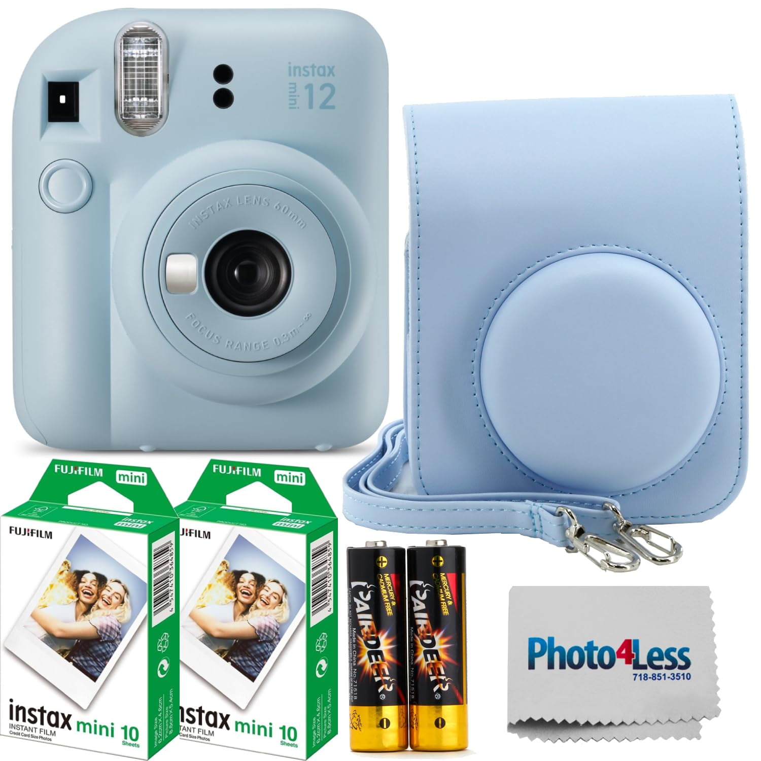 Fujifilm - Cámara De Película Instantánea Instax Mini 12 Azul Pastel