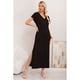 thumbnail image 1 of Vestido Largo Mujer Recto Escote V Bolsilos Manga Corta 3378, 1 of 3