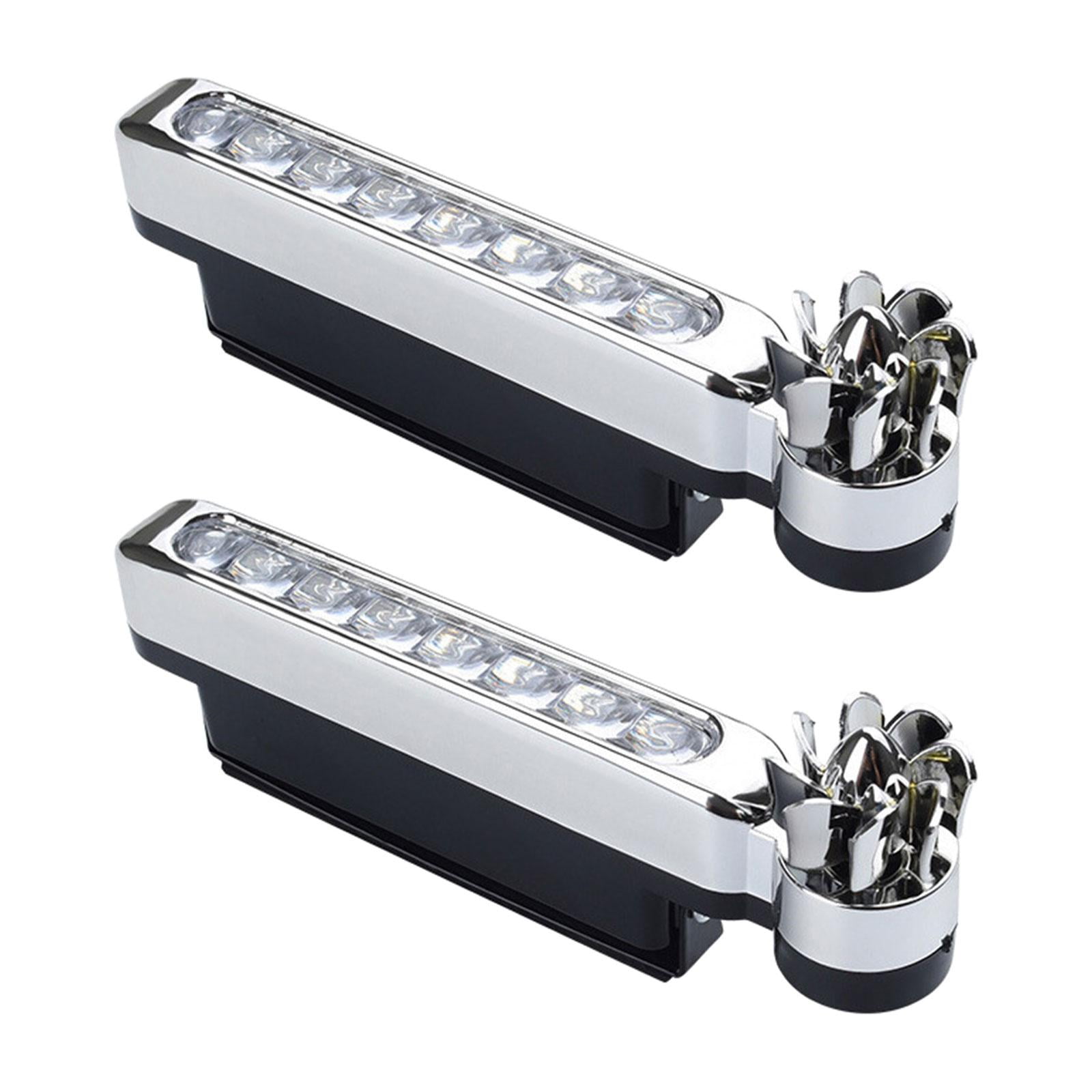 Ioensy - 2 Piezas De Luces Led Para Vehículos Con Energía Eólica Para Vehículos, Faros Delanteros Diurnos Para Automóviles, Color Blanco