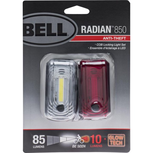 Set de luces para bicicleta Bell Sports Radian de aluminio y plástico, color rojo y blanco