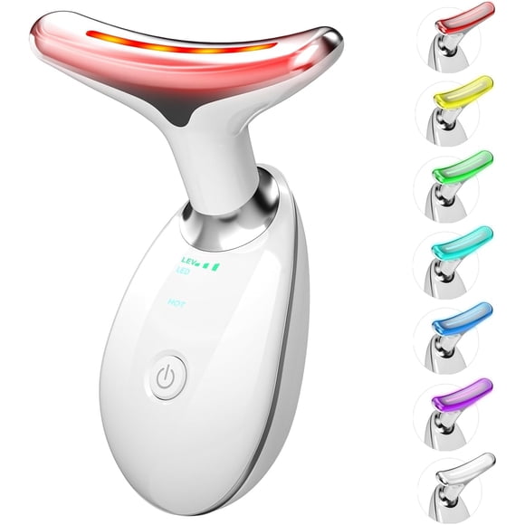 Masajeador facial cotsoco 7‑en‑1 con terapia de luz roja – blanco