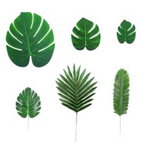 Magideal - Hojas Artificiales Verdor Hojas De Monstera De Imitación Dorada Hoja De Plantas Con Tallos Para Luau Party Beach Decoración De , 84Pcs