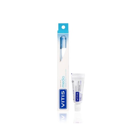 Vitis Medio Cepillo Dental + Mini Pasta 15 Ml