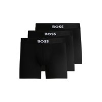 Boxer Brief Boss Logo Icon, Paquete De 3 Unidades, Para Hombre, Color Negro Y Carbono