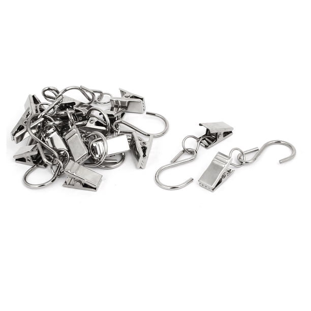 Gancho en S de 13mm de Ancho y 60mm de Largo para Colgar Cortinas Clips Abrazaderas 16 Juegos