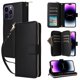 thumbnail image 1 of Funda Cartera con Cremallera y Correa para iPhone 14 Pro Max Soporte y Tarjetero Negro, 1 of 6