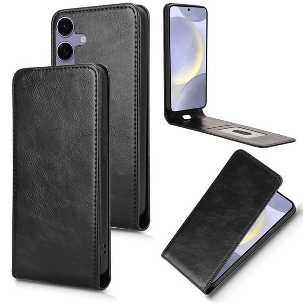 Funda tipo folio para Samsung Galaxy S25 con soporte magnético y protección para la cámara Negro