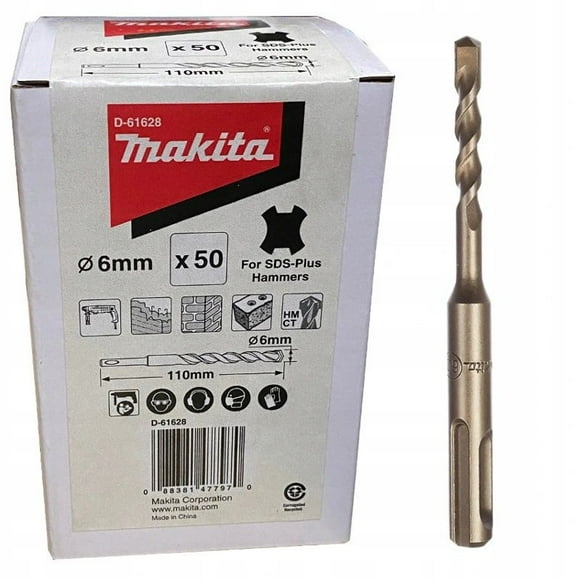 Broca SDS Plus estándar de 6 mm x 110 mm Makita D-61628