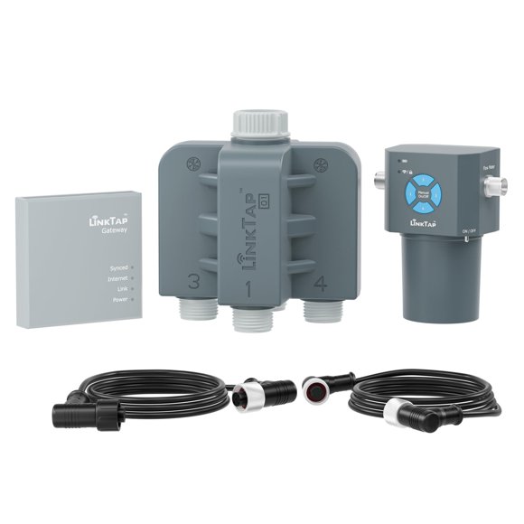 Controlador Inteligente de Riego LinkTap Q1 con Temporizador de Agua de 4 Zonas