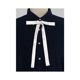 thumbnail image 5 of INSPIRE CHIC Lazo largo ajustable para mujer de color sólido con cuello ajustable, elegante pajarita blanca, talla única, 5 of 5