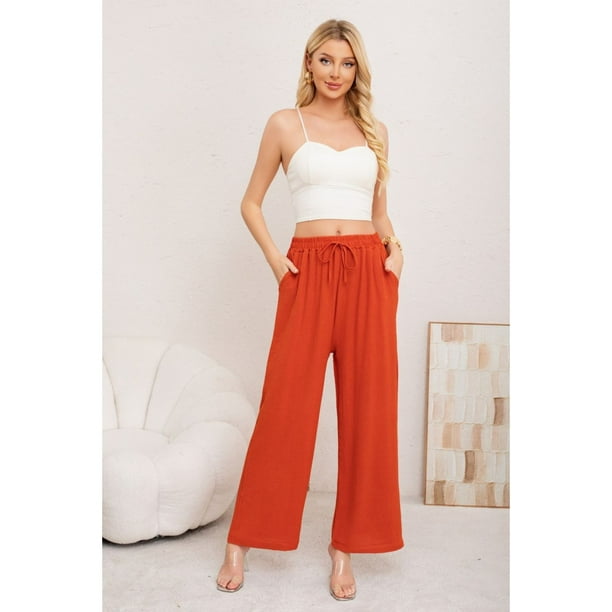 Pantalon Palazzo Algodon Mujer Tipo Lino Bota Ancha 3002
