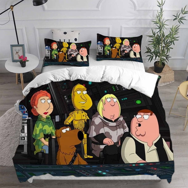 Family Guy Stewie Brian Griffin Duvet Cover Bedding Set Pillowcase Quilt3-Piece Bedding Set (1 Duvet Cover + 2 Pillow Shams)