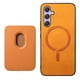 thumbnail image 5 of Funda de Cuero Magnética con Tarjetero para Samsung Galaxy A54 Cubierta Delgada Amarillo, 5 of 5