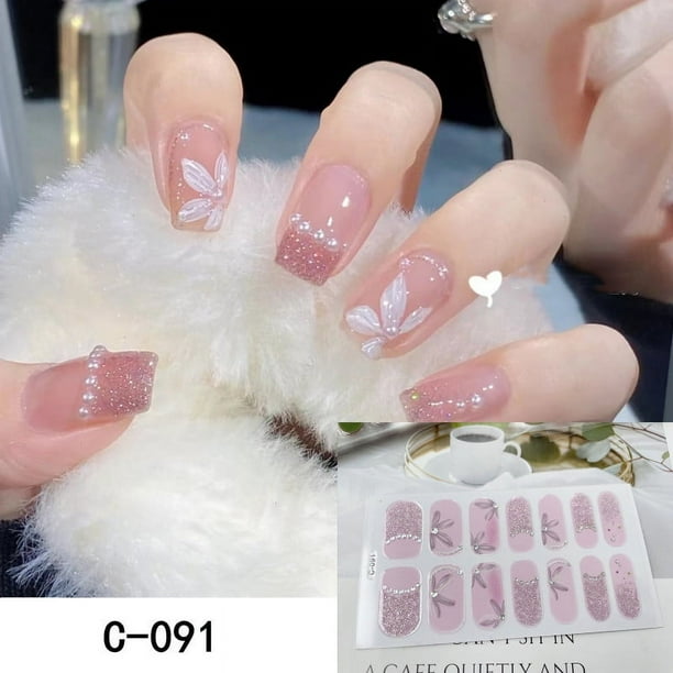 Fashionable 3D Glossy Nail Strips - Self-Adhesive Nail Polish Stickers for Women - Full Wraps for DIY Nail Art Decals
