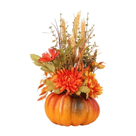 Bothyi - Arreglo Floral De Calabaza Artificial Con Flores Para Decoración De Mesa