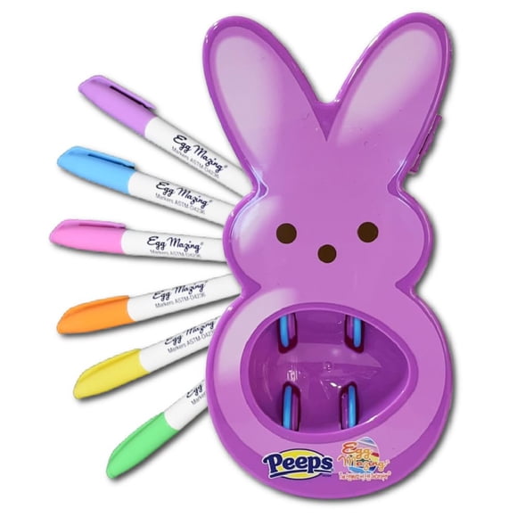 Decorador de huevos The Eggmazing Peeps Bunny con 6 rotuladores, color morado
