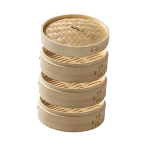 Bothyi - Cesta Para Cocinar Al Vapor De Bambú, Tradicional, Para Panecillos, Verduras Y Postres, 28 Cm, 3 Capas
