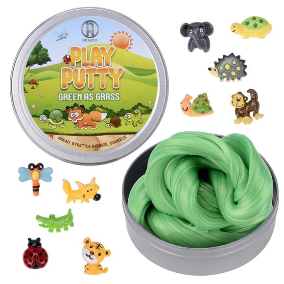 Masilla terapéutica Inner-Active Play para niños con amuletos de color verde como hierba, de resistencia media, aumenta la motricidad fina y la fuerza de los dedos, juguetes de terapia ocupacional