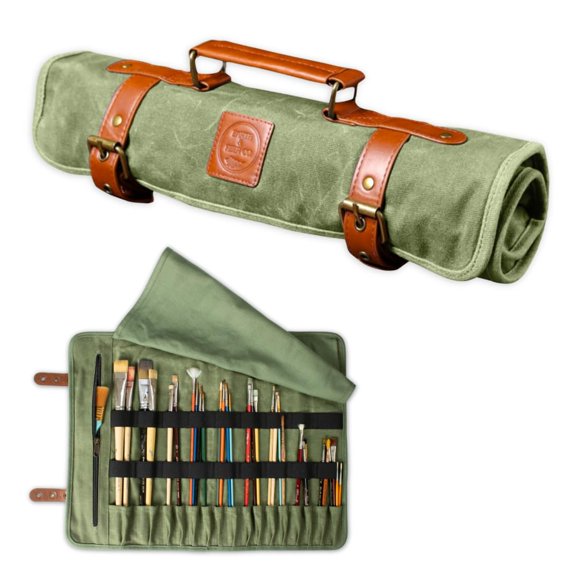 Bolsa para pinceles Earth & Fiber Co. 39 cm de lona encerada