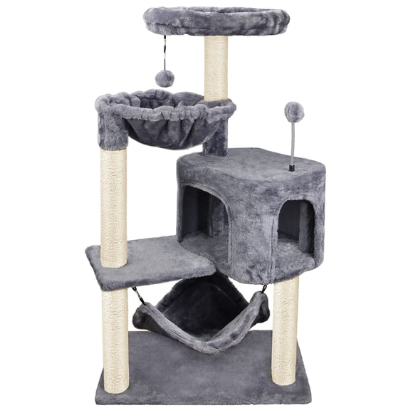 Cat Tree YUNIQUE con condominio para gatos, hamaca grande y cama colgante