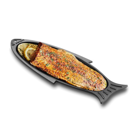 Sartén de Hierro Fundido Outset 48 cm para Parrilla y Servicio de Pescado