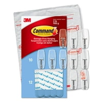 Ganchos De Alambre Command, Transparentes, De Tamaño Mediano, 10 Ganchos Con 12 Tiras