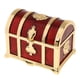 thumbnail image 1 of Rectángulo de caja de la joyería de la baratija del esmalte suave del tesoro suave de la vendimia rojo, 1 of 3