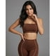 thumbnail image 2 of Set Deportivo para Mujer de 3 Piezas: Chaqueta, Calza de Tiro Alto y Top Strapless, 2 of 9