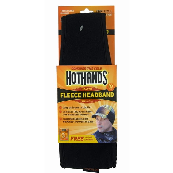 Banda para la cabeza calefactable de forro polar negro HotHands