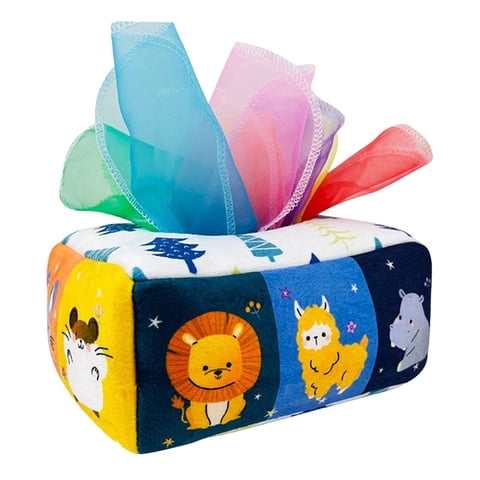 Bothyi - Caja De Pañuelos Para Bebés, Juguetes Sensoriales Arrugados Interactivos Para Regalos Navideños, Animales