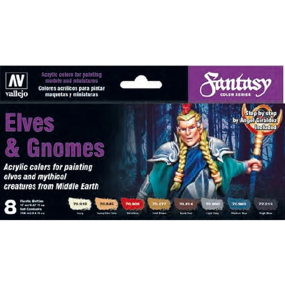 Set de pintura acrílica Vallejo Model Color Elves & Gnomes, 17 ml x8
