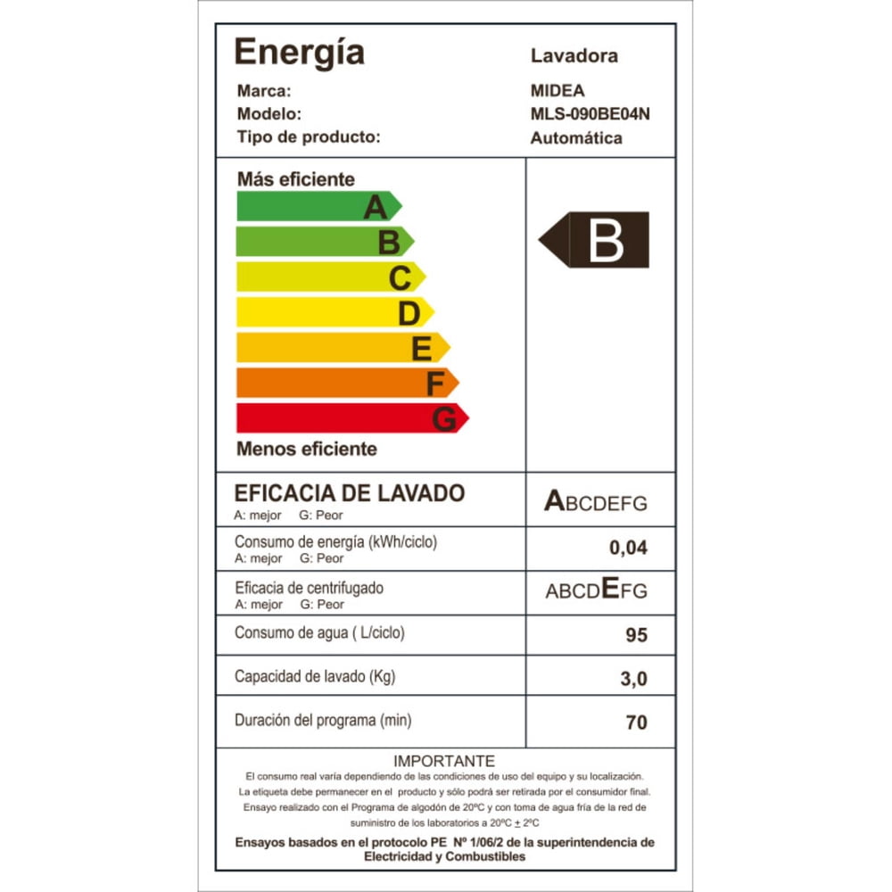 Midea MLS-090BE04N 9 kg Blanco, foto 9