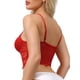 thumbnail image 3 of INSPIRE CHIC Camisola de Encaje para Mujer Escote Profundo Sin Mangas con Tirantes Tanque Transparente Malla en la Espalda con Copa Delgada L Rojo, 3 of 5