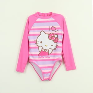 Traje De Baño Niña Rosado Rayas Estampado Hello Kitty