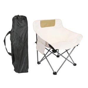 Magideal - Silla Plegable Para Acampar, Silla De Playa Antideslizante Con Asa Trasera, Silla Plegable Portátil, Silla De Para Exteriores, Para Parque, Pesca Beige S