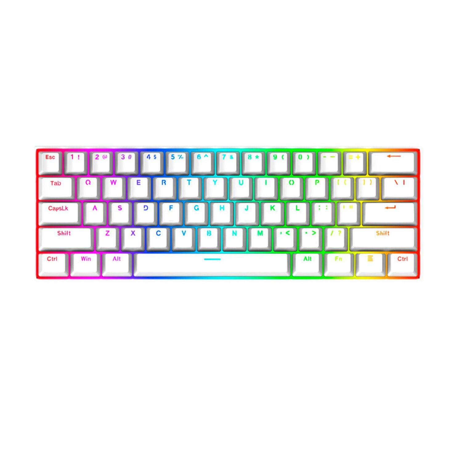 Teclado Gamer Redragon Dragonborn K630rgb-wh, Mecánico, Español, Switch Red, Rgb, 60%