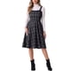 thumbnail image 1 of INSPIRE CHIC Vestido de Tweed para Mujeres sin Mangas Cuello Cuadrado Cuadros Línea A Pinafore Vestidos XS Negro, 1 of 6