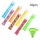 thumbnail image 4 of 20/50pcs Disposable Ice Popsicle Mold Bags, Freezer Tubes With Zip Seals, For Healthy Snacks, Yogurt Sticks, Juice & Fruit Smoothies, Ice Candy Pops, Comes With A Random-Color Funnel, 4 of 4