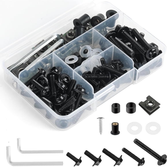 Kit De Tornillos Para Carenado De Moto 177 Piezas Acero Inoxidable M5 M6